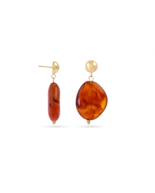 Pendientes piedra resina y acero de Anartxy
