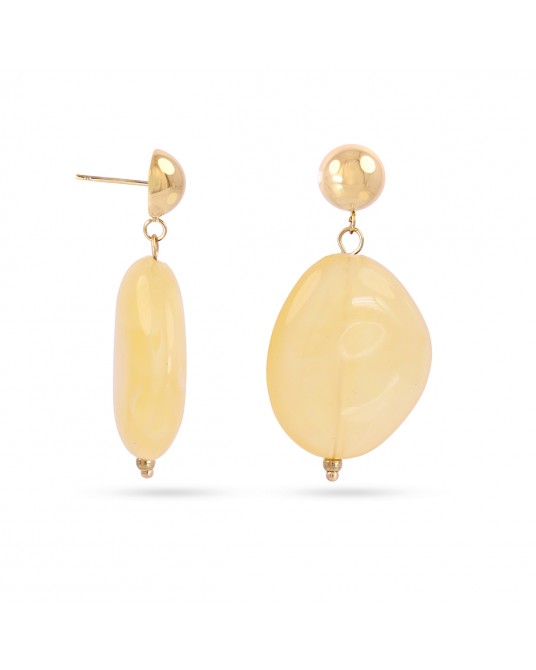 Pendientes piedra resina y acero de Anartxy