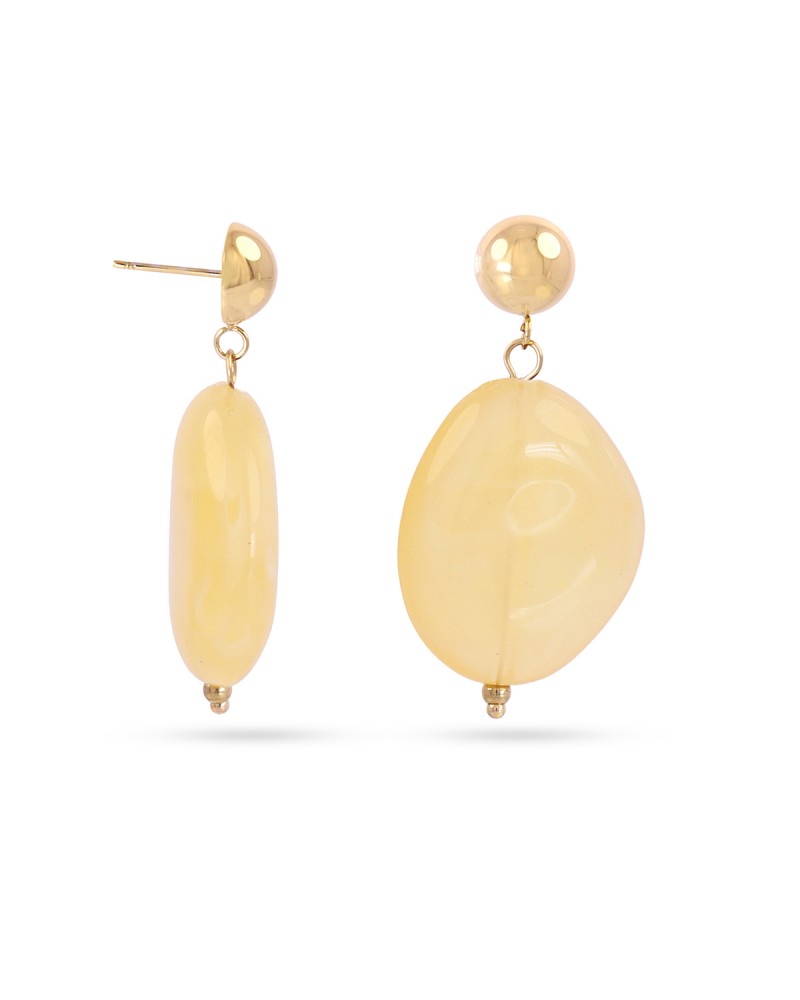 Pendientes piedra resina y acero de Anartxy