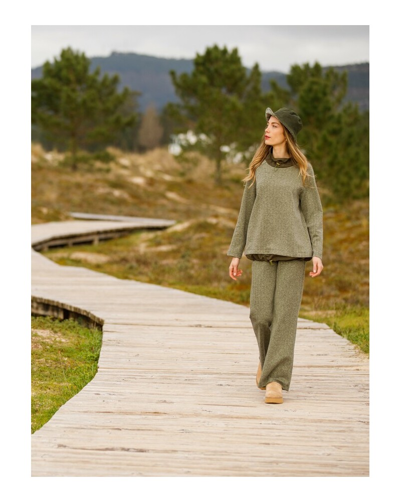 Sudadera verde jaspeado de In Perfecta