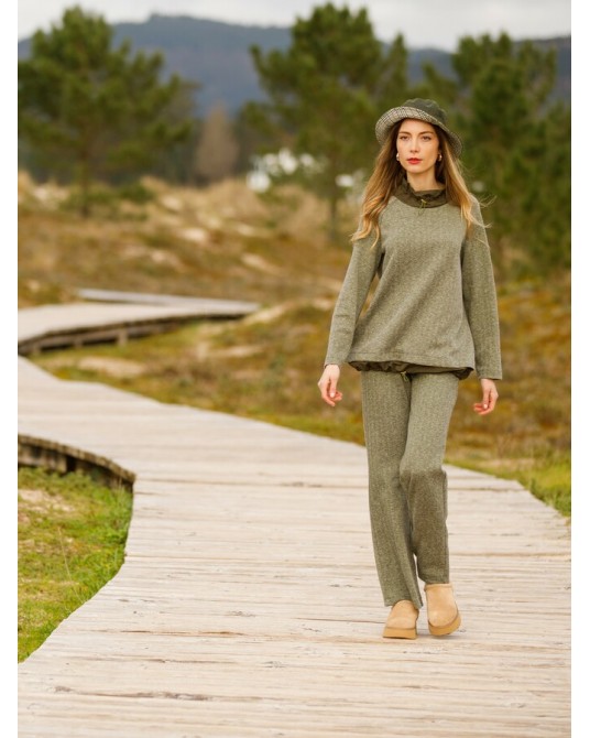 Pantalòn jaspeado kaki de In Perfecta