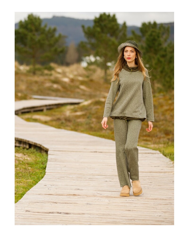 Pantalòn jaspeado kaki de In Perfecta