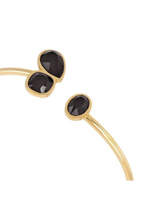 Brazalete abierto acero con piedras de Anartxy