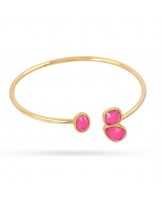 Brazalete abierto acero con piedras de Anartxy