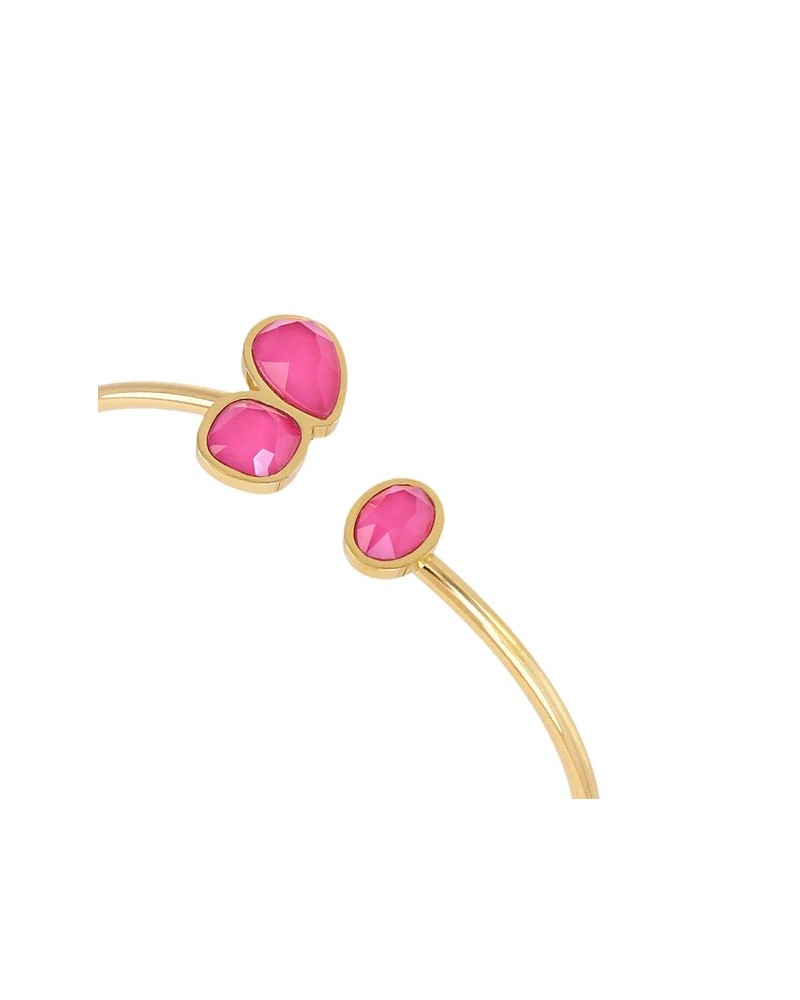 Brazalete abierto acero con piedras de Anartxy