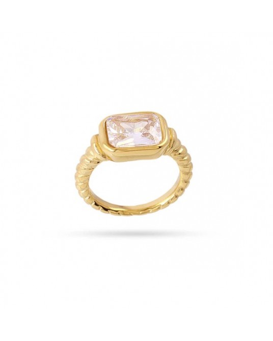 Anillo acero con circonita de Anartxy