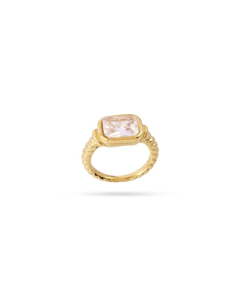 Anillo acero con circonita de Anartxy