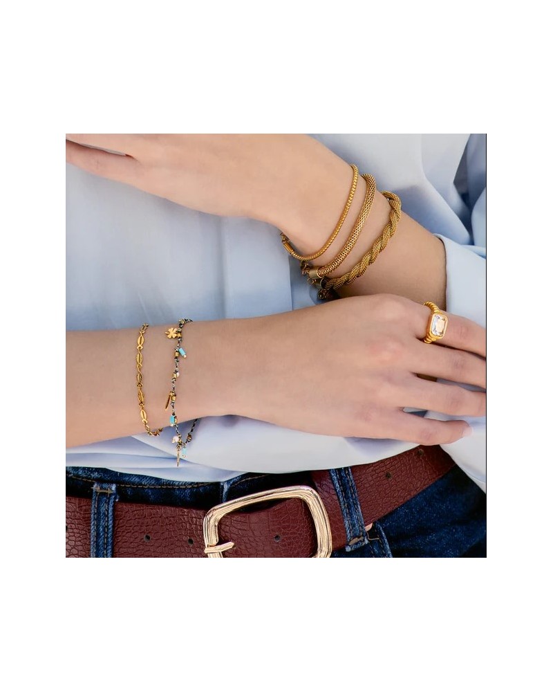 Anillo acero con circonita de Anartxy