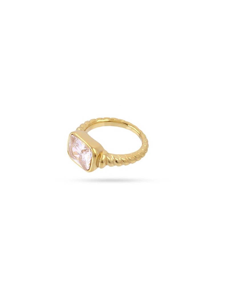 Anillo acero con circonita de Anartxy