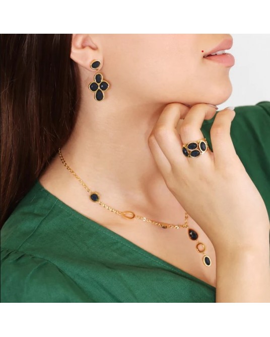 Pendientes acero con piedras de Anartxy