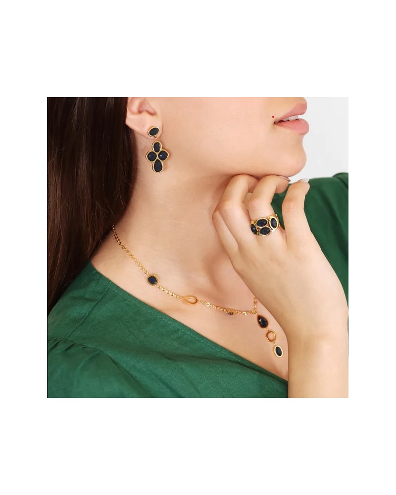 Pendientes acero con piedras de Anartxy