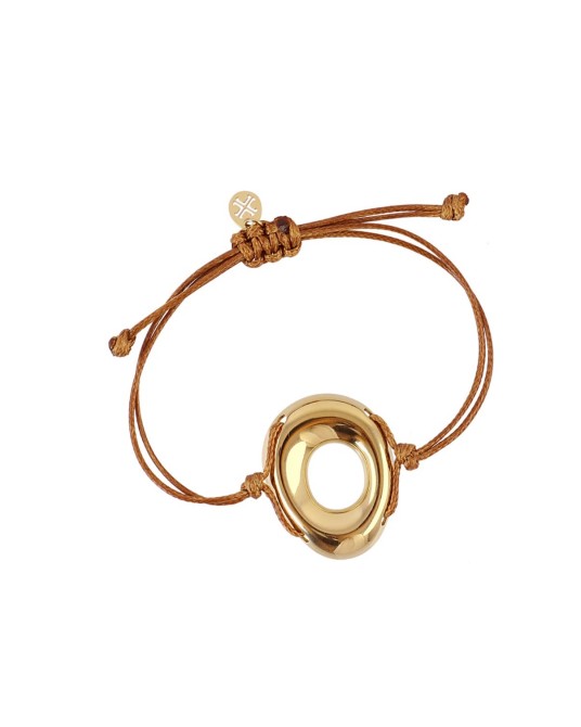 Pulsera cuerda y pieza acero de Anartxy