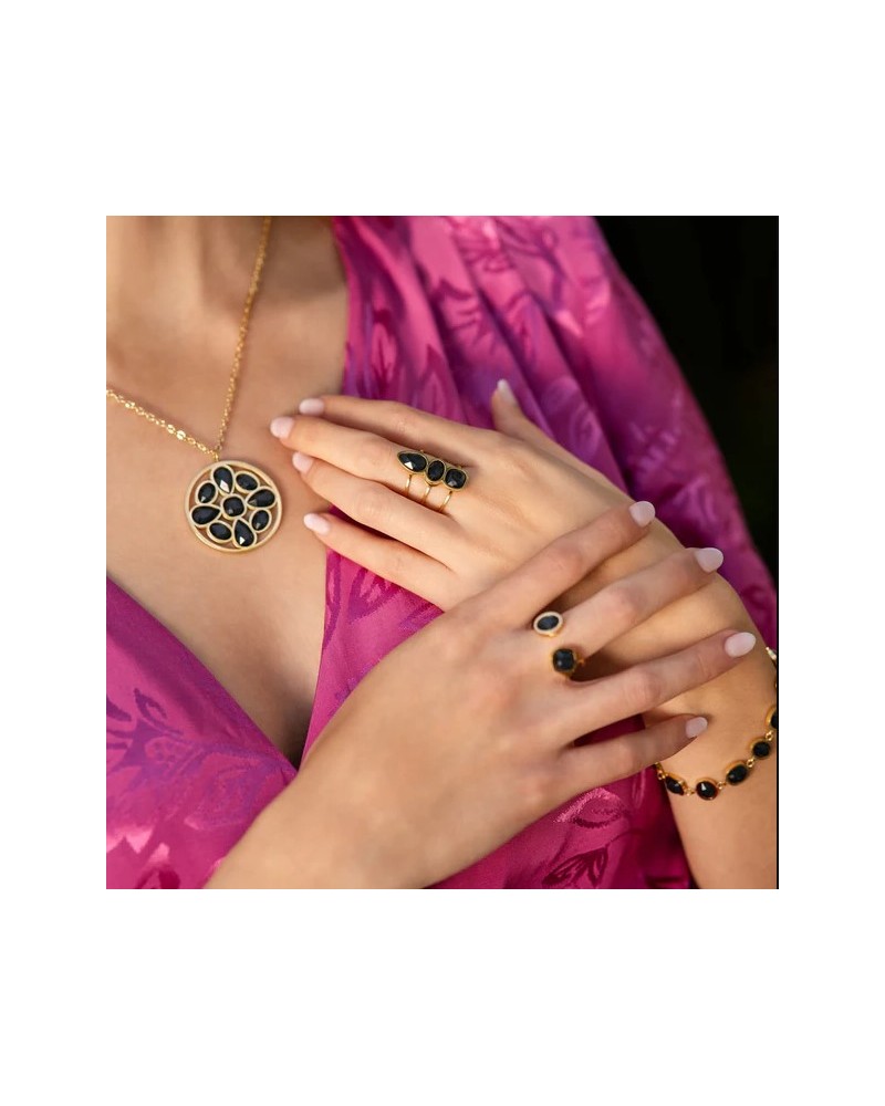 Collar corto acero con piedras de Anartxy