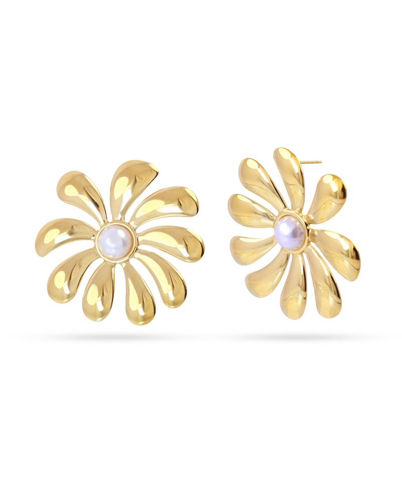 Pendientes flor con perla de Anartxy