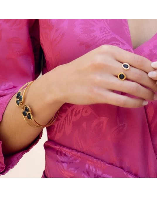 Brazalete con piedras NEGRAS de Anartxy