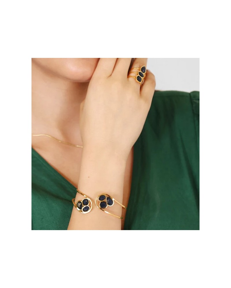 Brazalete con piedras NEGRAS de Anartxy