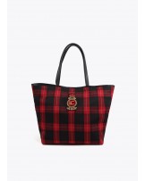 Bolso shopper cuadros con escudo de Lola Casademunt