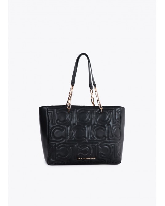 Bolso shopper NEGRO acolchado de Lola Casademunt