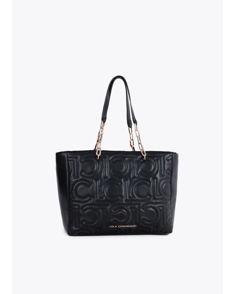 Bolso shopper NEGRO acolchado de Lola Casademunt