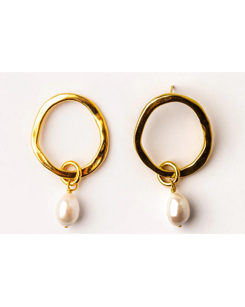 Pendientes aro con perla de Velatti