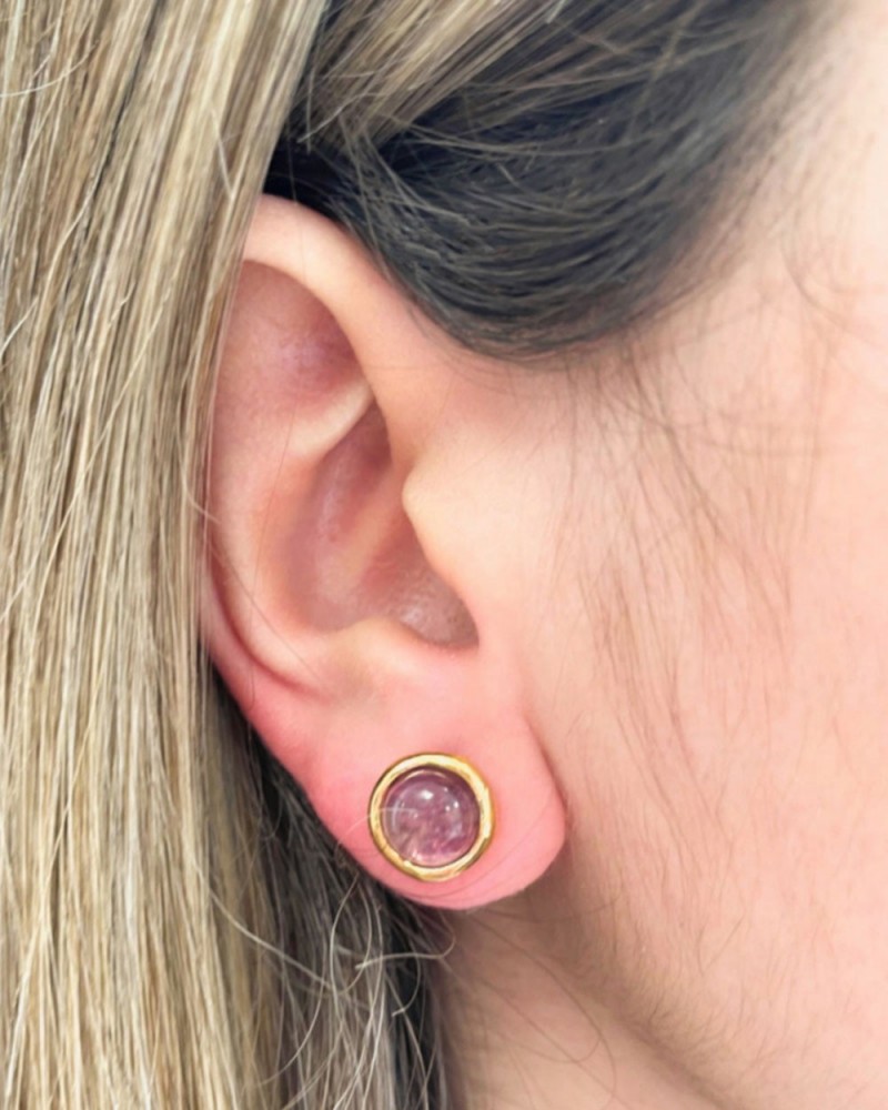 Pendientes botòn Amatista de Velatti