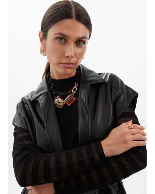 Collar corto cadena tigre y cristal de Lola Casademunt