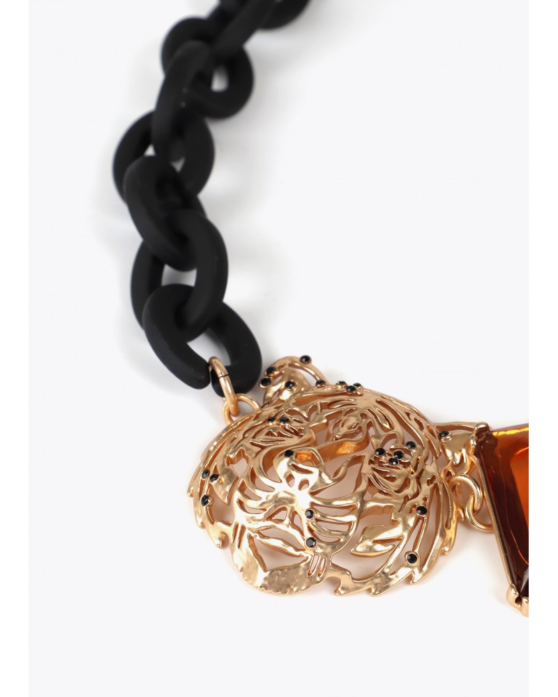 Collar corto cadena tigre y cristal de Lola Casademunt