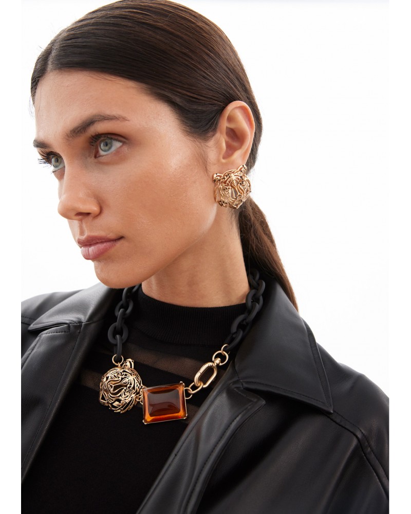 Collar corto cadena tigre y cristal de Lola Casademunt