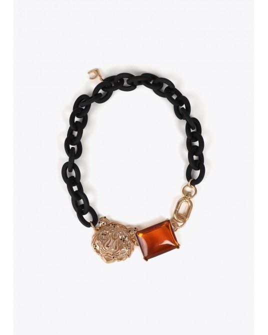 Collar corto cadena tigre y cristal de Lola Casademunt
