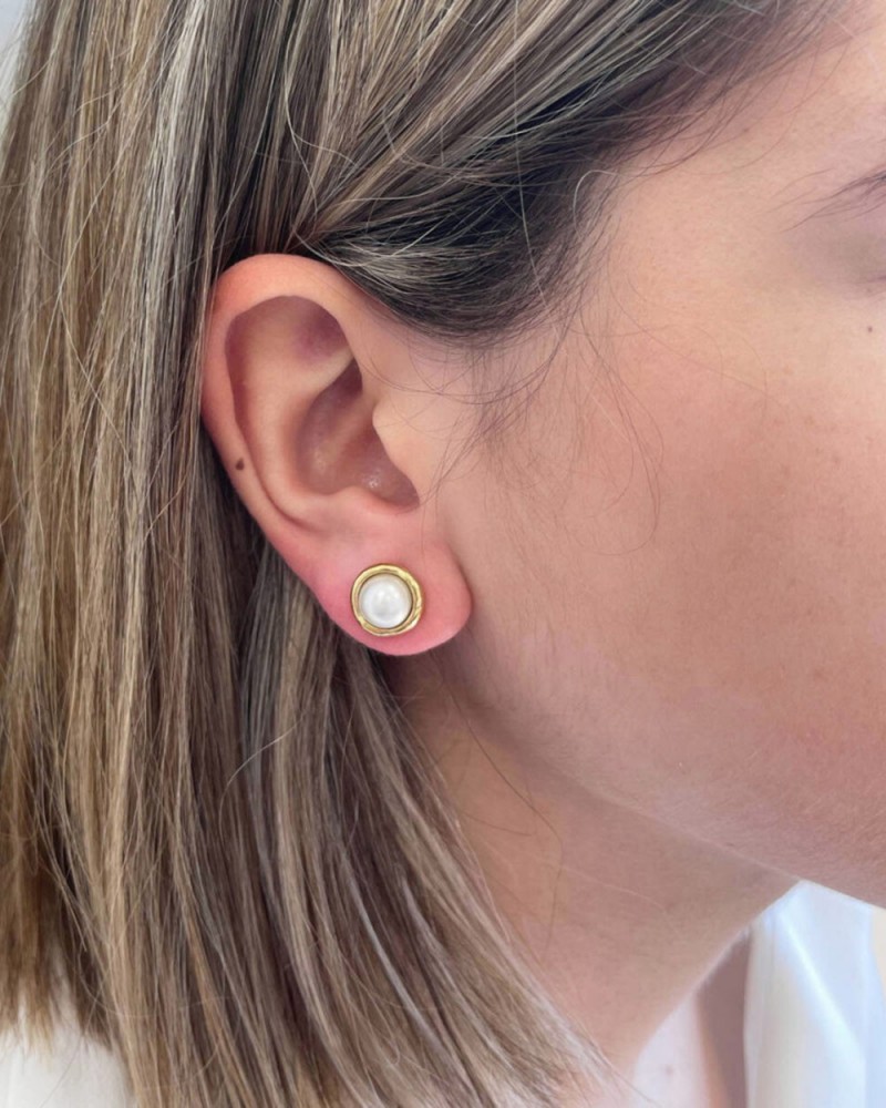 Pendientes botòn perla de Mallorca de Velatti