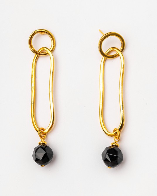 Pendientes largos Àgata negra de Velatti