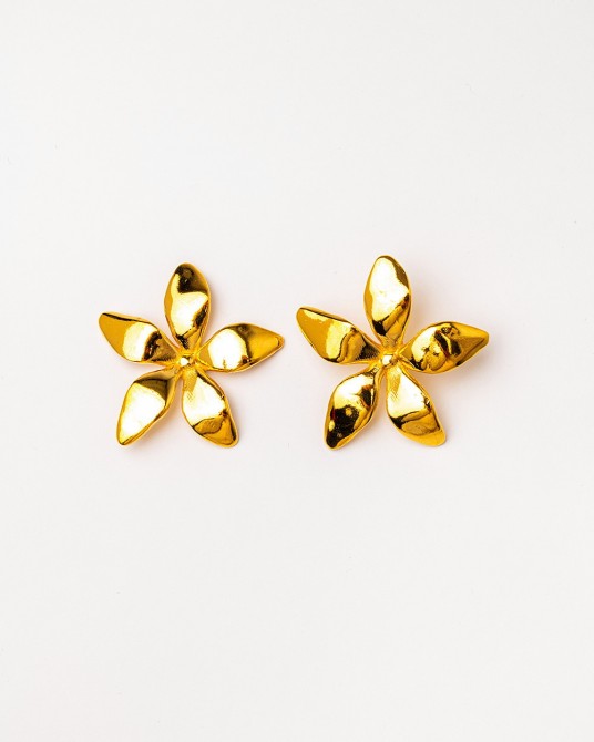 Pendientes flor maxi dorados de Velatti
