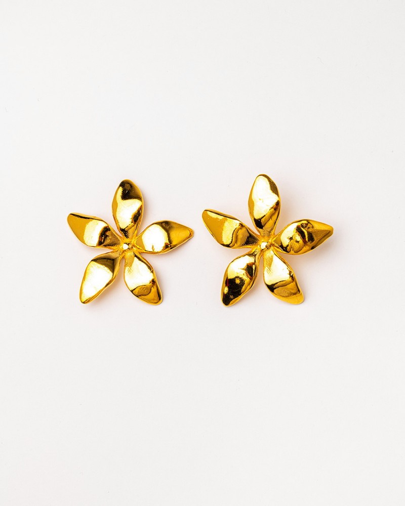 Pendientes flor maxi dorados de Velatti