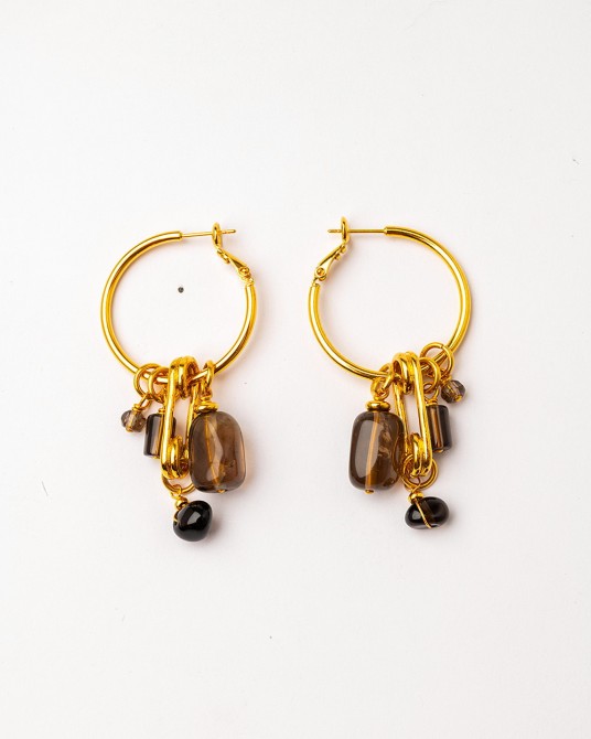 Pendientes cuarzo ahumado de Velatti