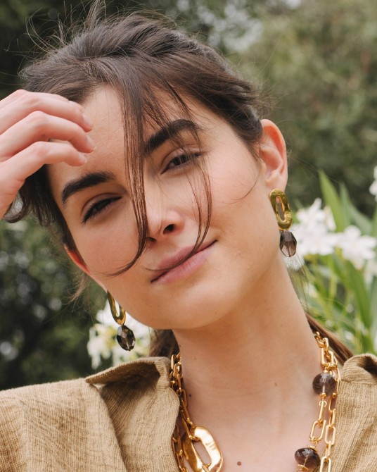 Pendientes cuarzo ahumado de Velatti