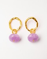 Pendientes aro con amatista lavanda de Velatti