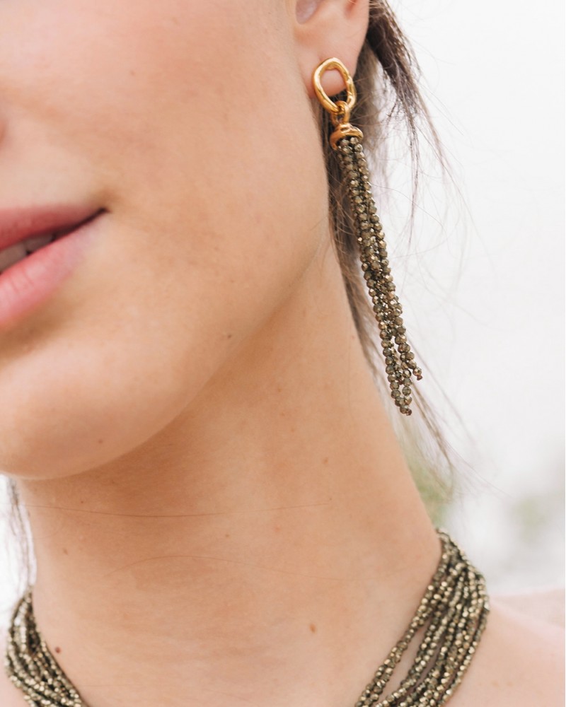 Pendientes con pirita de Velatti