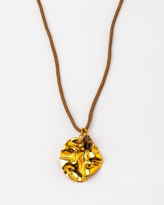 Colgante hilo con pieza y cuarzo ahumado de Velatti