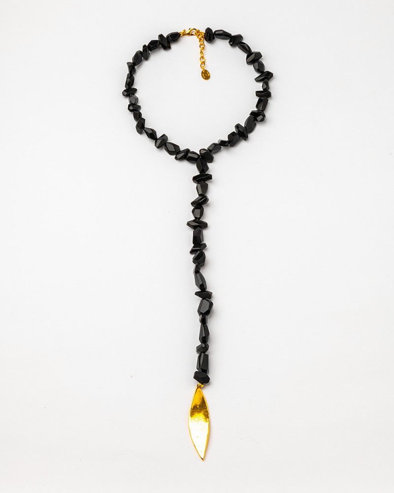 Collar largo con Obsidiana negra de Velatti