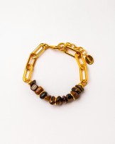 Pulsera eslabones y ojo de tigre de Velatti
