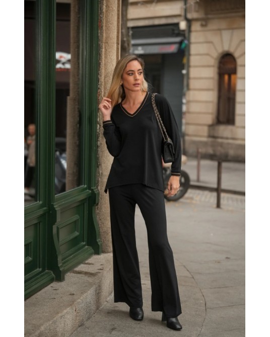 Pantalòn negro fluìdo de Guimanos
