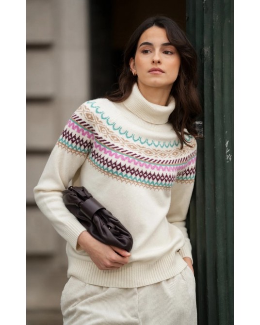 Jersey cuello alto con cenefa de Guimanos
