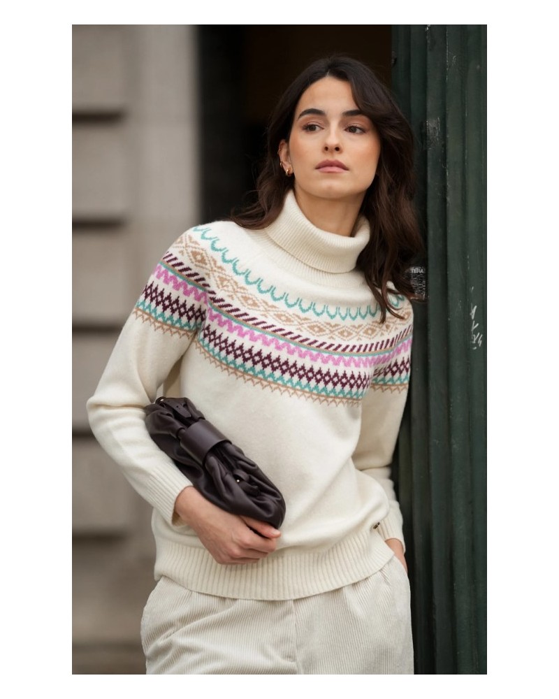 Jersey cuello alto con cenefa de Guimanos
