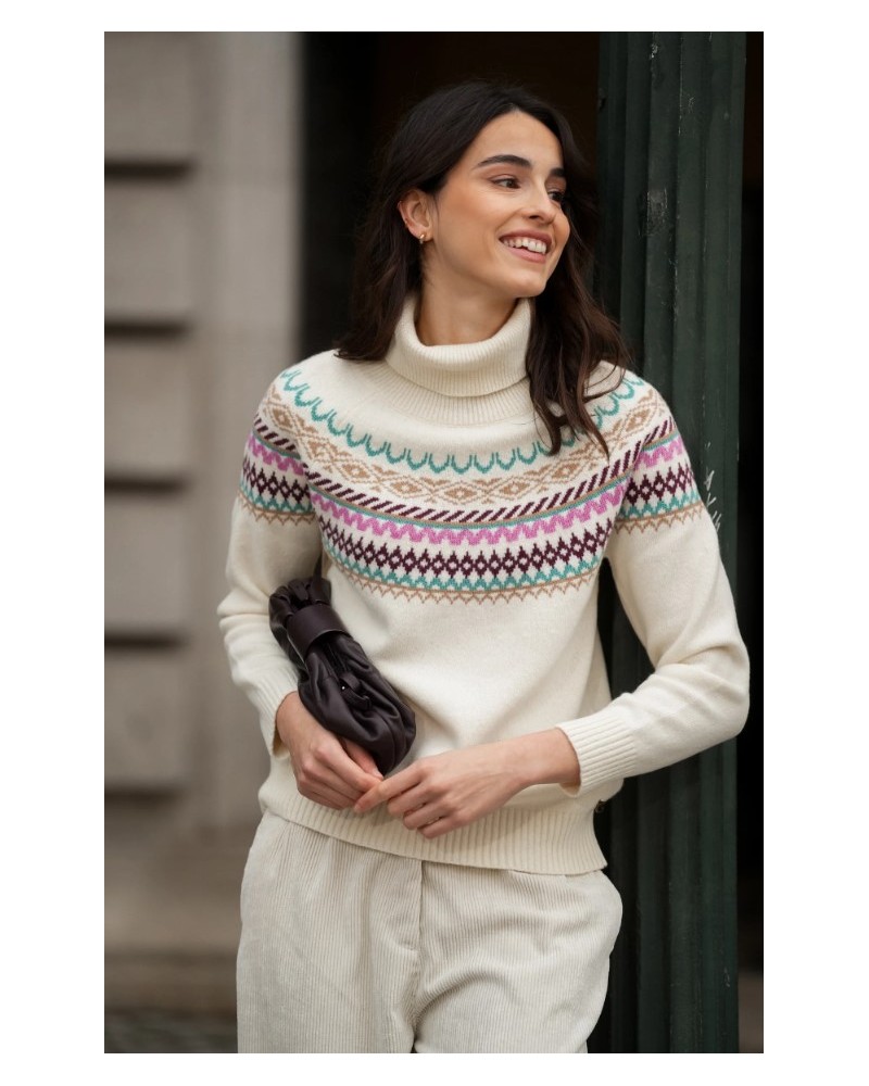 Jersey cuello alto con cenefa de Guimanos