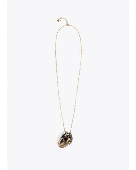 Collar largo nudo bicolor print animal Lola Casademunt