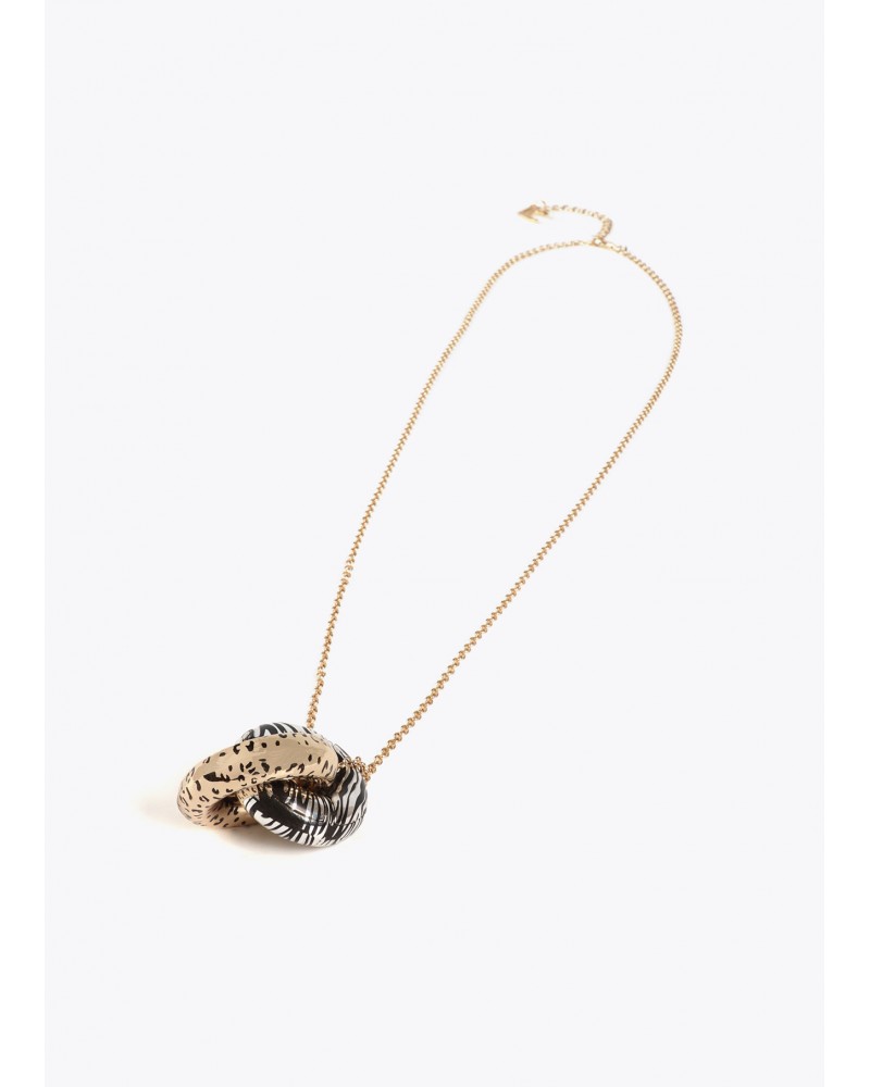 Collar largo nudo bicolor print animal Lola Casademunt
