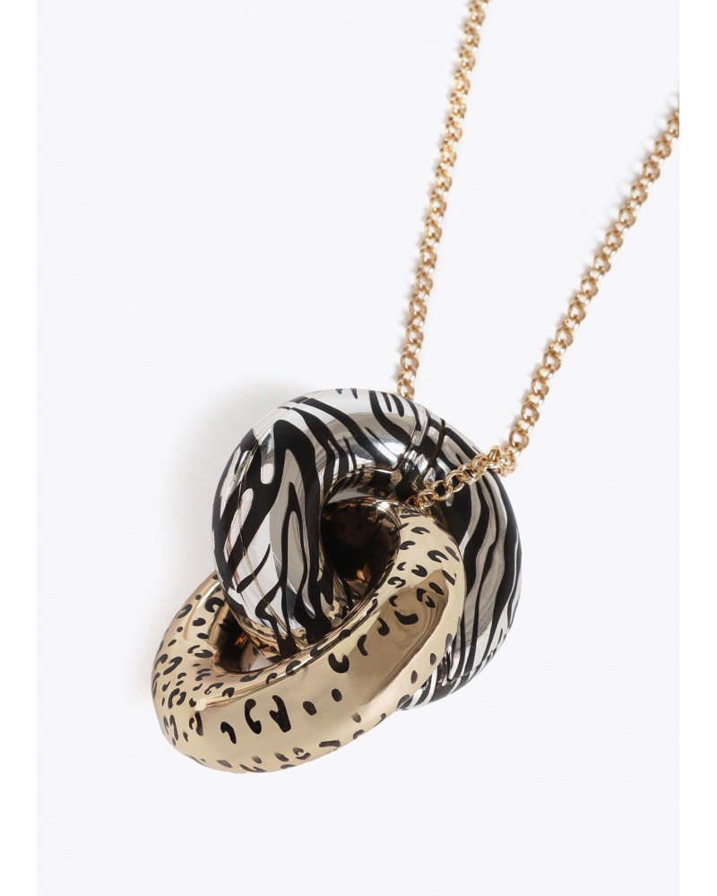Collar largo nudo bicolor print animal Lola Casademunt