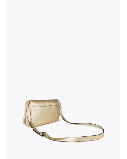 Bolso bandolera DORADO con solapa de Lola Casademunt
