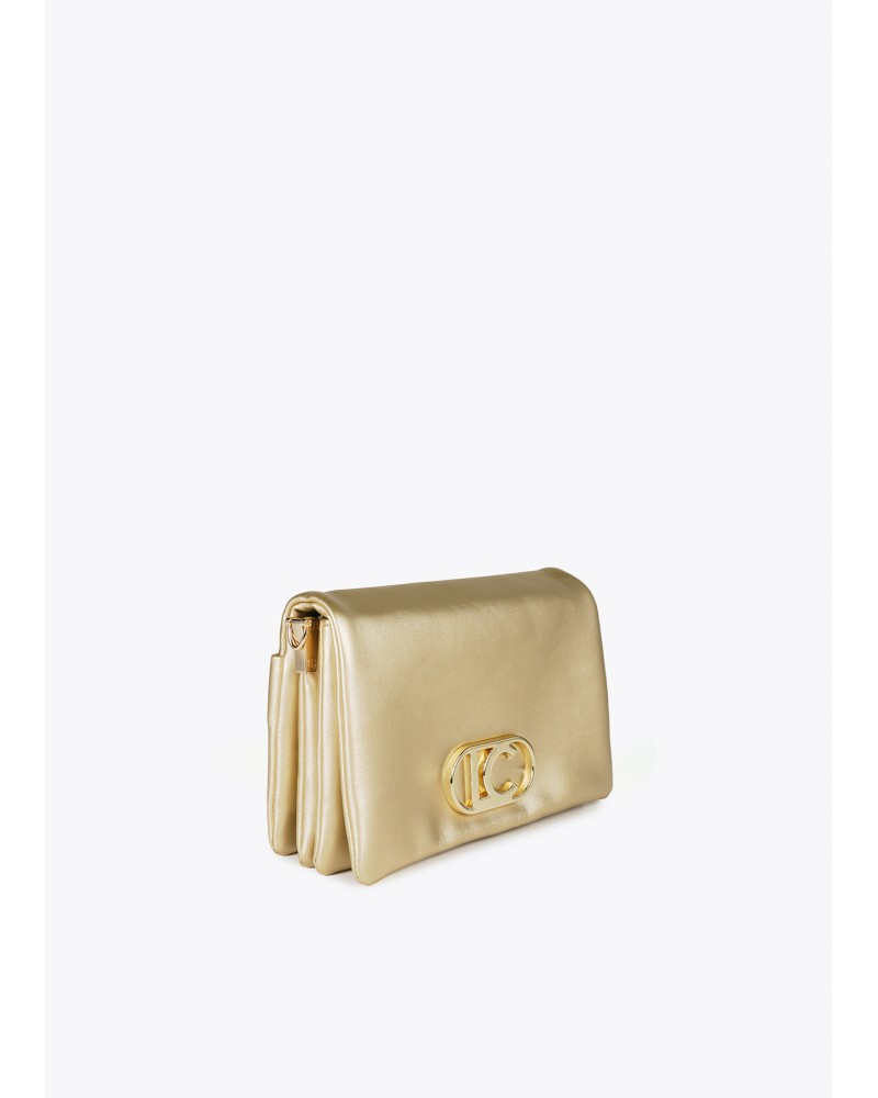 Bolso bandolera DORADO con solapa de Lola Casademunt
