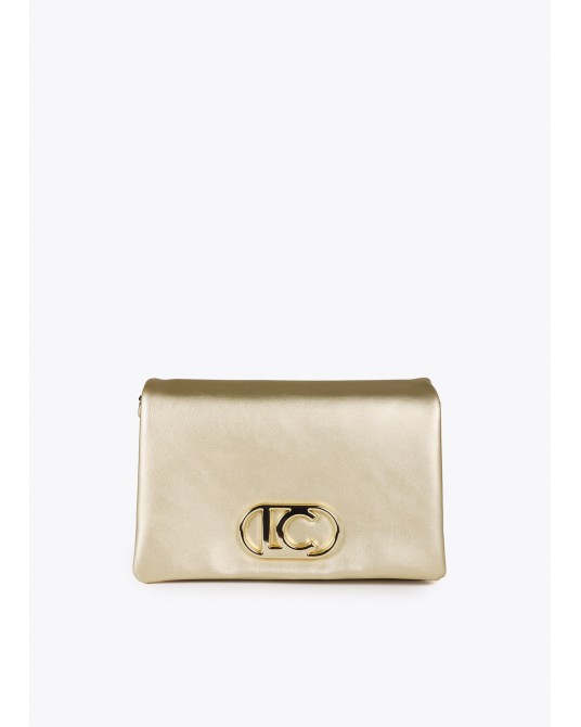 Bolso bandolera DORADO con solapa de Lola Casademunt